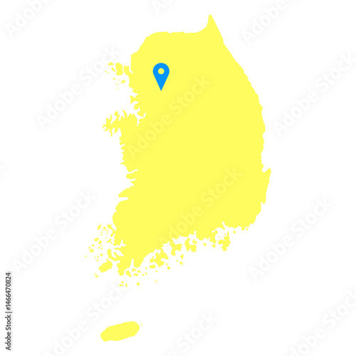South Korea Map Flat