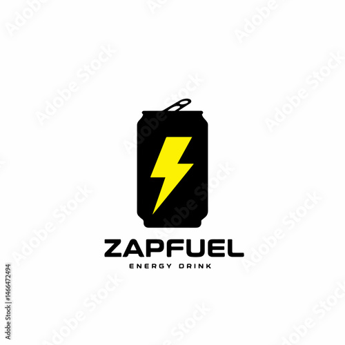 Energy Boost Icon: An eye-catching image of a sleek, black energy drink can with a bold yellow lightning bolt, symbolizing a surge of vitality and refreshment.