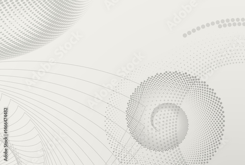Tech-style dotted vortex background. Abstract visualization of flow dynamics, machine learning, digital communication, or sound wave propagation in a futuristic minimal aesthetic