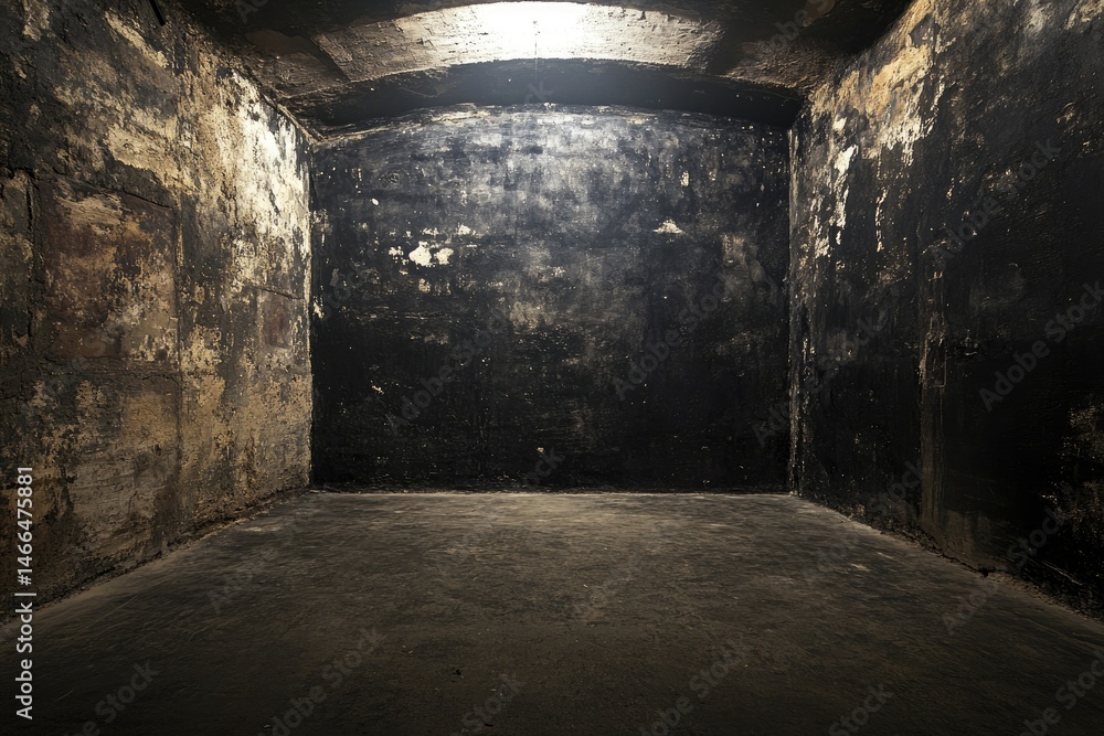 Obraz premium Empty, dark, damp cellar