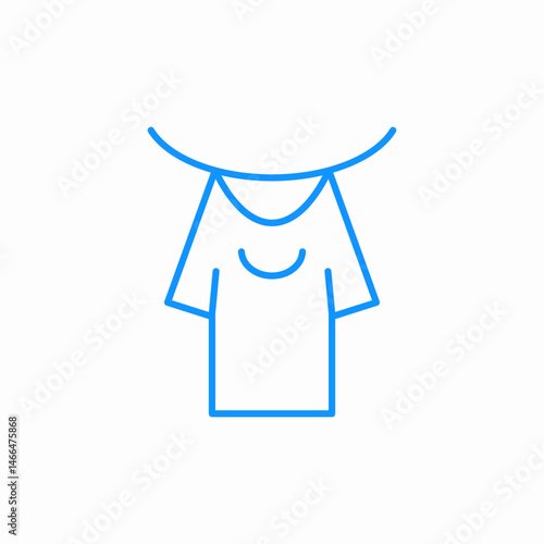 hanging tshirt line icon sign vector