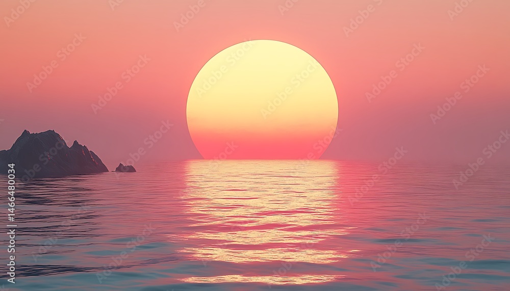 Sunset over calm ocean Sunset over calm ocean