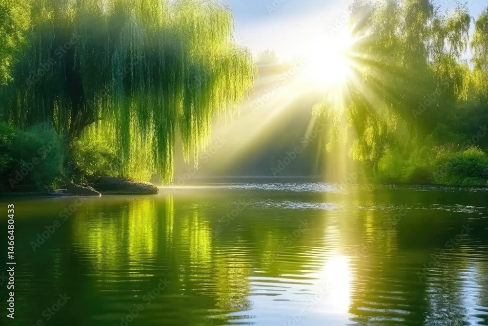 Serene Sunlight on a Tranquil Lake Serene Sunlight on a Tranquil Lake