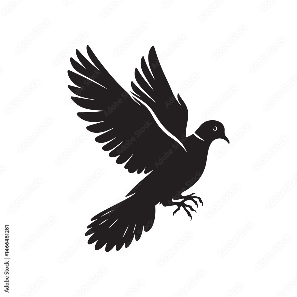 Graceful Eurasian Collared Dove Bird Vector Silhouette – Elegant Flight, Peaceful Perch, and Timeless Symbol of Tranquility in Minimalist Art - Illustration of Collared Dove Bird. Graceful Eurasian Collared Dove Bird Vector Silhouette – Elegant Flight, Peaceful Perch, and Timeless Symbol of Tranquility in Minimalist Art - Illustration of Collared Dove Bird.