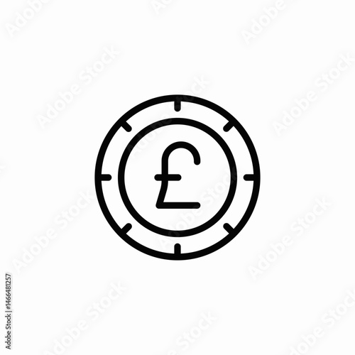 single coin pound icon sign vector