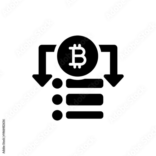 Bitcoin Between Pull-Down Menu Icons Representing Digital Choices