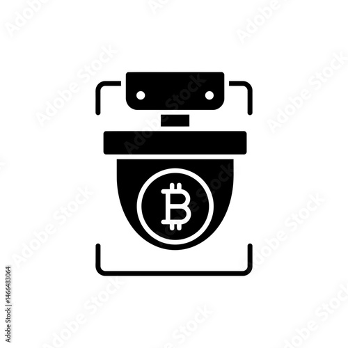 Bitcoin in Security Camera View – Cryptocurrency and Financial Surveillance