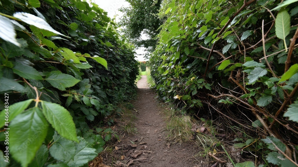 Serene Pathway Through Dense Foliage Offering a Tranquil Escape from Tangled Surroundings Serene Pathway Through Dense Foliage Offering a Tranquil Escape from Tangled Surroundings