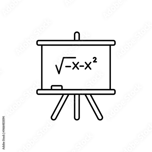 Chalkboard with Math Equation Clean Icon of Classroom Teaching