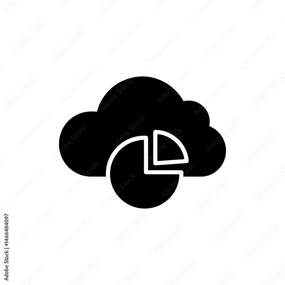 Cloud Emitting Pie Chart Icon for Data Analytics and Financial Reports Cloud Emitting Pie Chart Icon for Data Analytics and Financial Reports