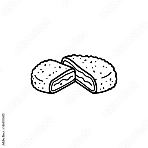 Crispy Tonkatsu Slice with Cross-Section Revealed - Japanese Cuisine
