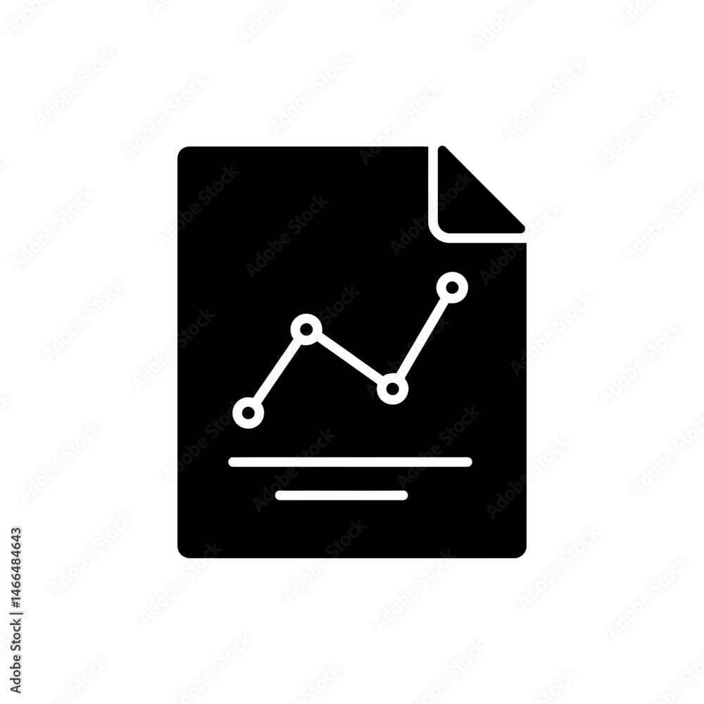 Document with Financial Chart Lines Icon for Business Analysis Document with Financial Chart Lines Icon for Business Analysis