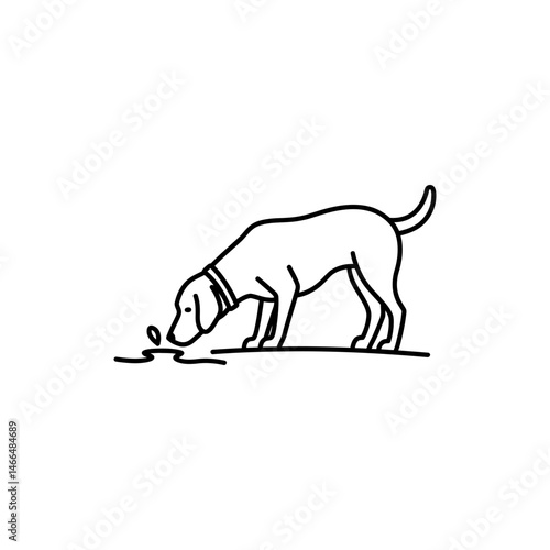 Dog Sniffing a Trail on Ground Curiously Icon for Canine Behavior