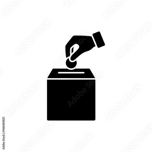 Donation Box with Hand Inserting Coin for Charitable Giving