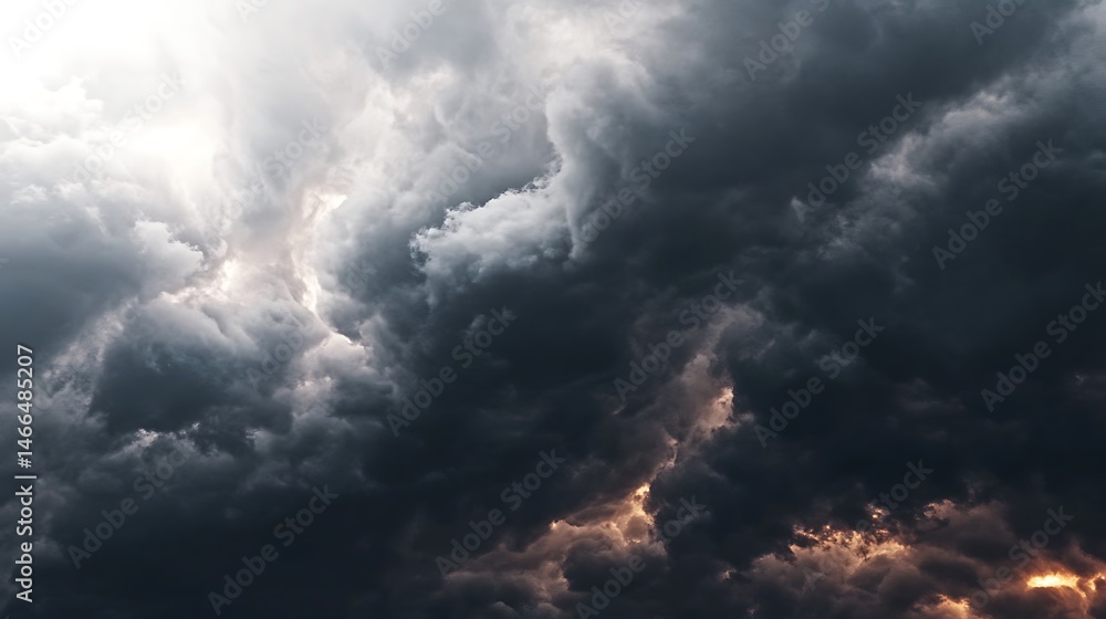 Obraz premium Ominous Storm Clouds Dramatic Sky Weather Photo Natural Phenomenon
