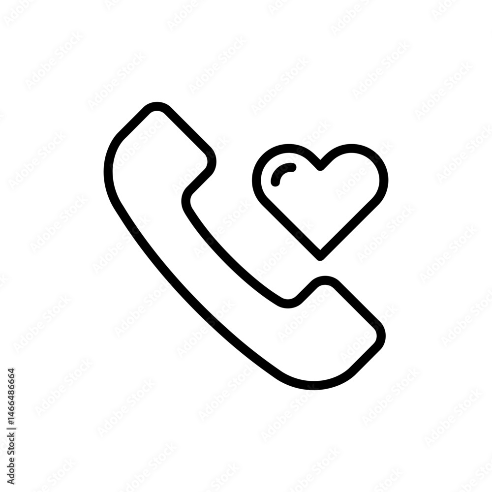 Phone Call with Heart Emoji Phone Call with Heart Emoji