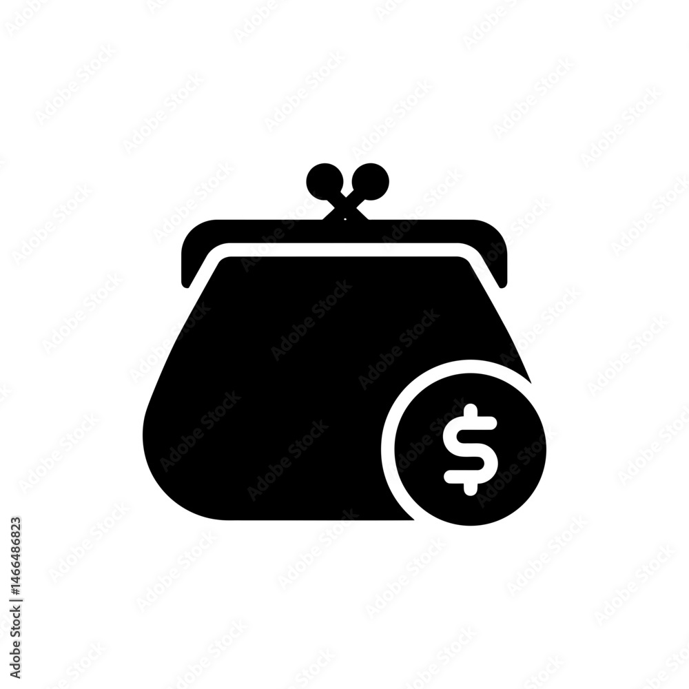 Obraz premium Purse with Coin Icon