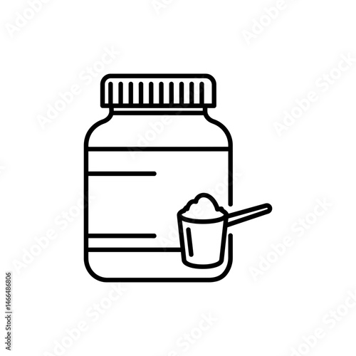 Protein Powder Jar with Scoop on Side