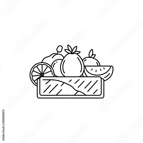Raw Bar with Fruit Behind Representing Healthy Snack and Nutrition