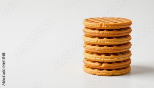 Wallpaper Mural Delicious sweet waffles stacked in minimalist style food photography studio environment close-up view Torontodigital.ca