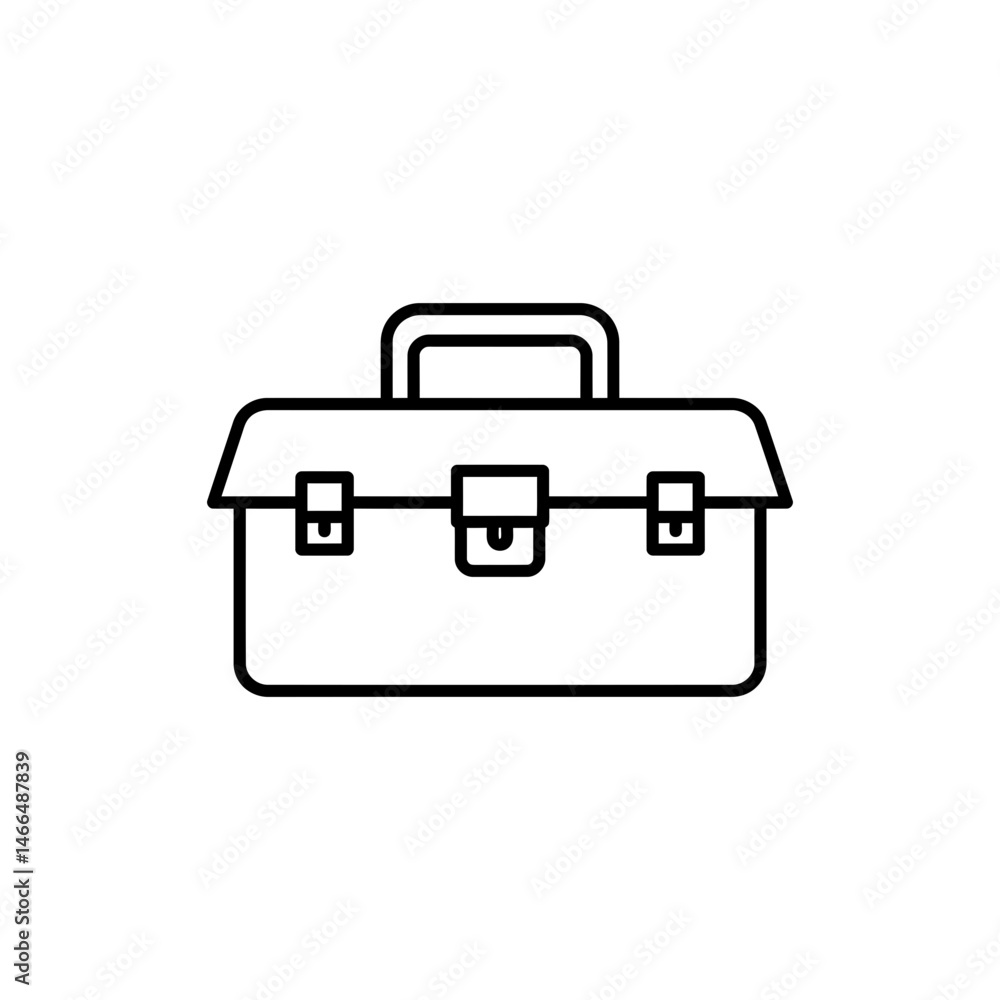 Toolbox Closed with Handle Latch Representing Portable Equipment Storage Toolbox Closed with Handle Latch Representing Portable Equipment Storage