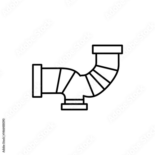 Ventilation Duct with Elbow Joint - Air System Construction and HVAC