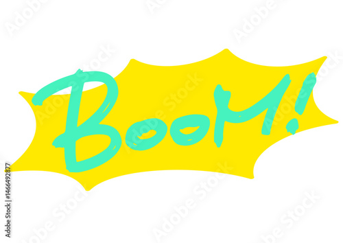 注目を集める 、英語の手書き文字素材「BOOM!」