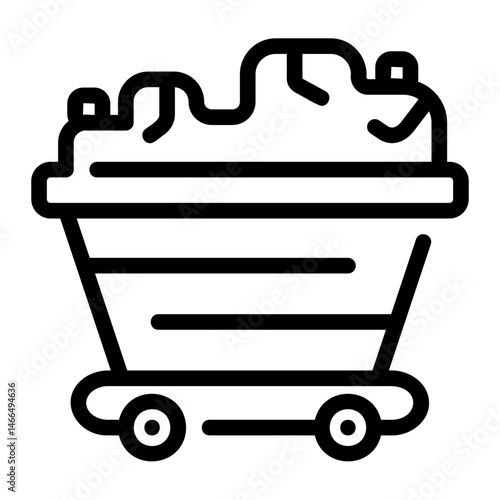 coal cart Line Icon