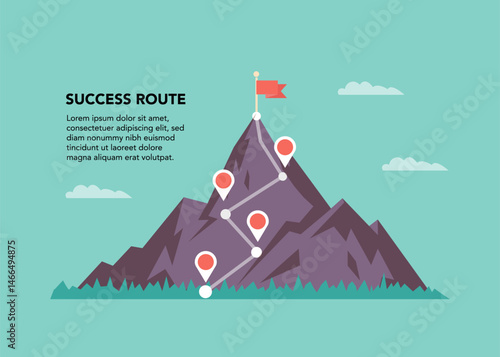 The concept of the Success Route Vector illustration.