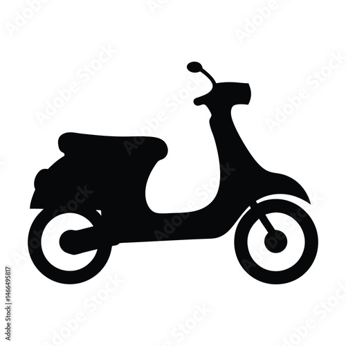 moped , black and white illustration of vehicles.
