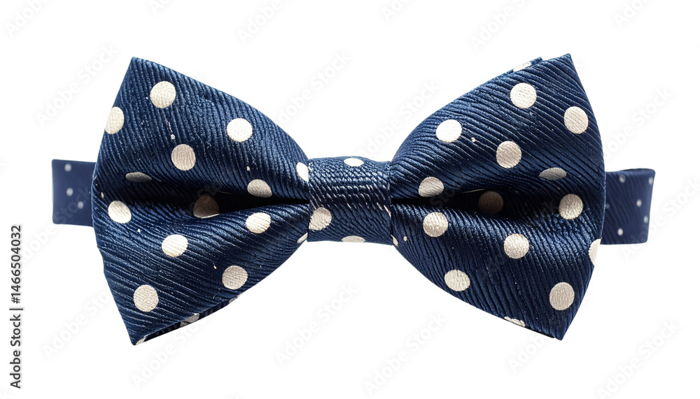 A polka dot bow tie close up isolated on solid white background in Png A polka dot bow tie close up isolated on solid white background in Png