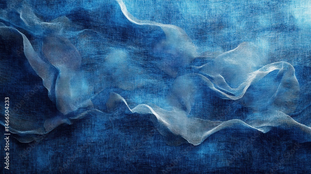 Obraz premium Luxurious deep blue jacquard