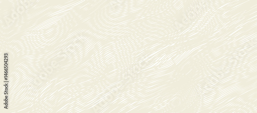 Reticulated texture of lines and moire effect. Crossing ripples linear background with stabilized filling of intersecting white and biege wavy lines. Vector overlay pattern