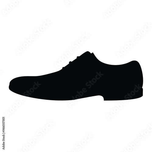 oxfords vector silhouette icon, black and white illustration of footwear.
