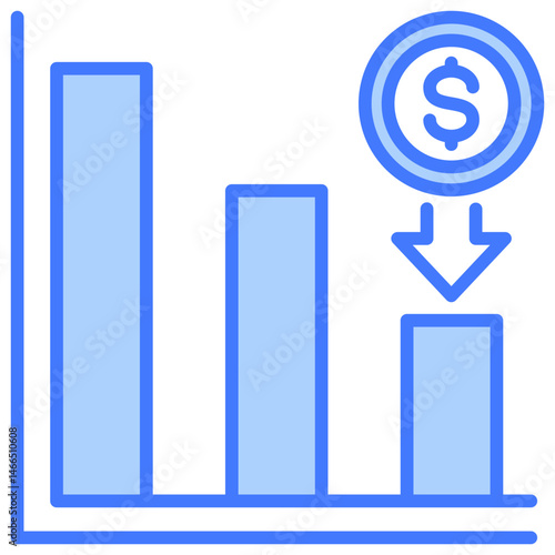 Reduce Cost Blue Icon