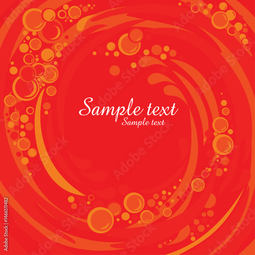 Abstract red bubbles background. Water Splash. Vector Illustration
