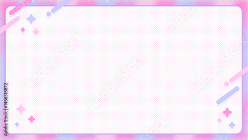 ポップで可愛い横長のフレーム背景