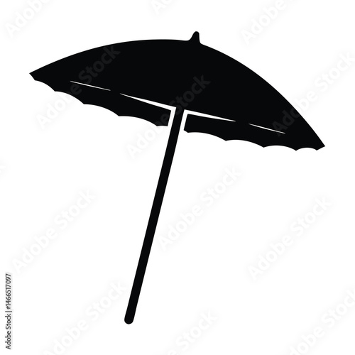 parasol vector silhouette icon, black and white illustration of footwear.