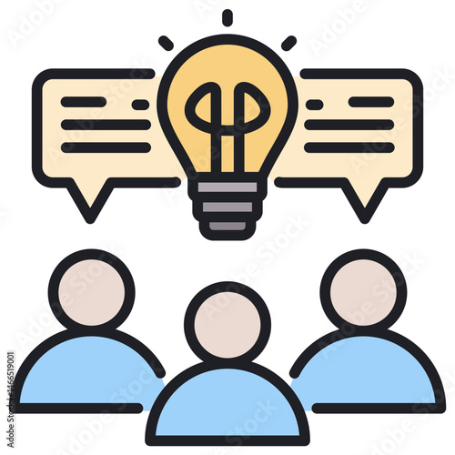 Discussion Lineal Color Icon