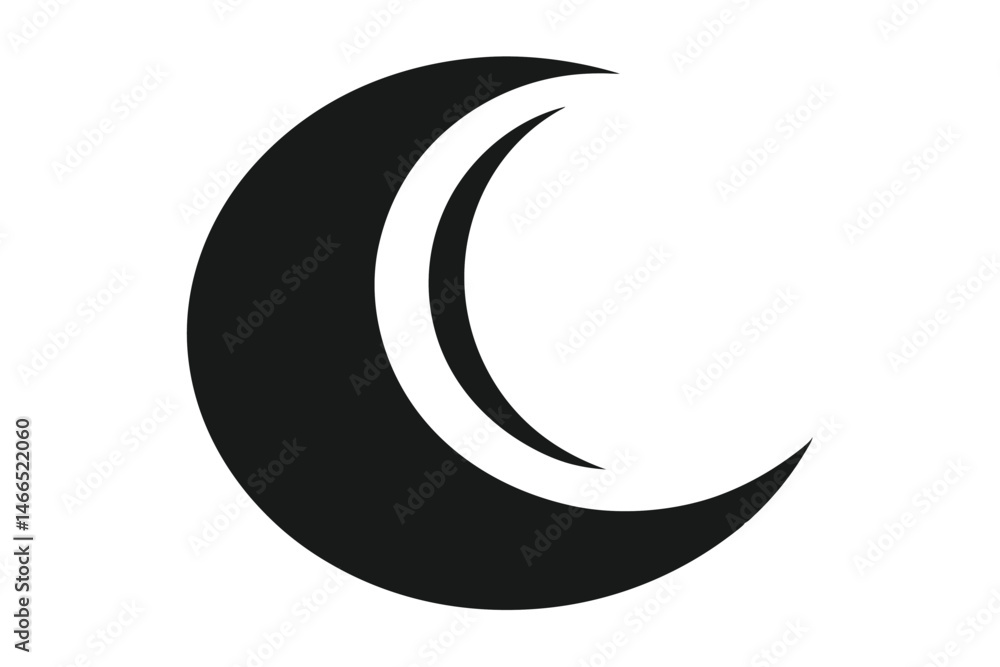 Fototapeta premium Crescent moon with a dark shadow suggests the beginning of a new lunar phase