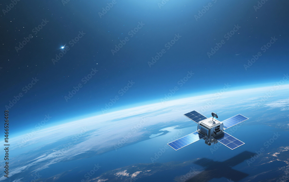 Naklejka premium 위성 기술 기반 비즈니스 컨셉 아이콘 Satellite Technology-based Business Concept Icon