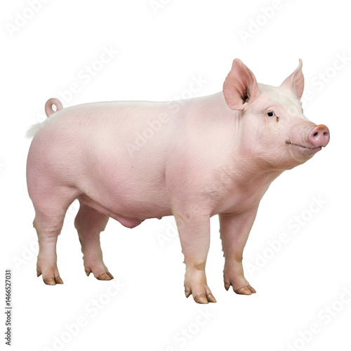pink pig on white background