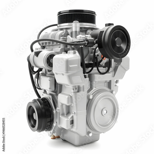 The image of an engine isolated on the white background