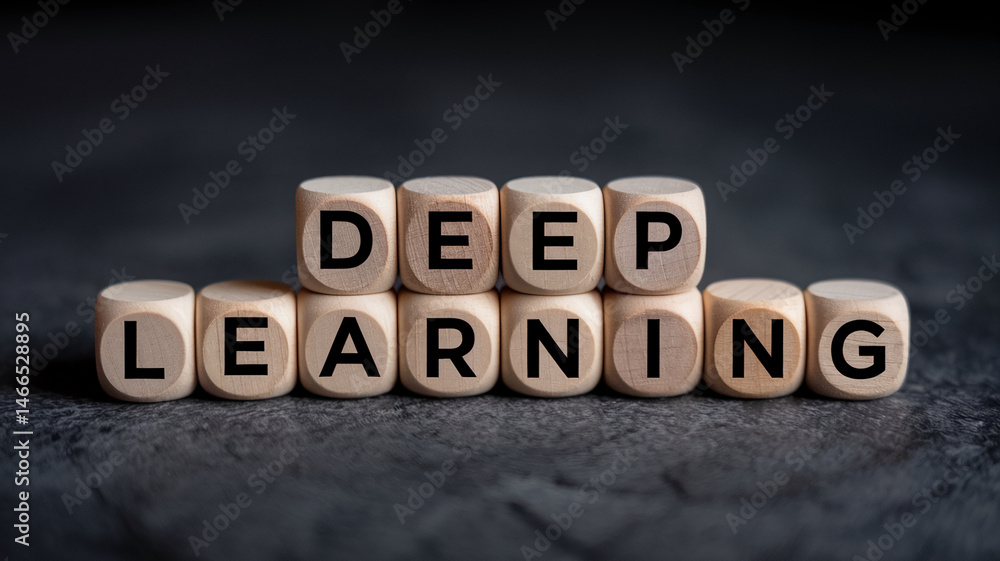 Obraz premium Wooden cubes spelling 