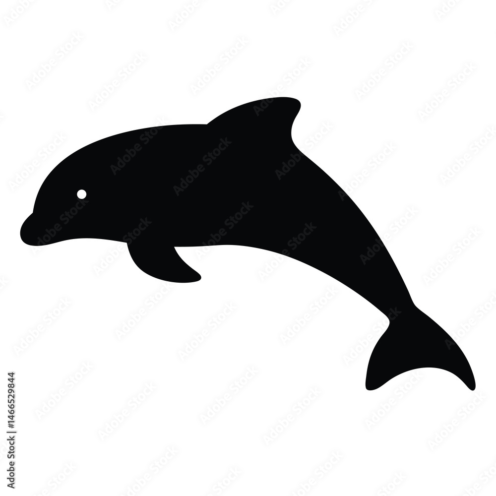 Fototapeta premium plecostomus fish vector silhouette icon, black and white illustration of fish.