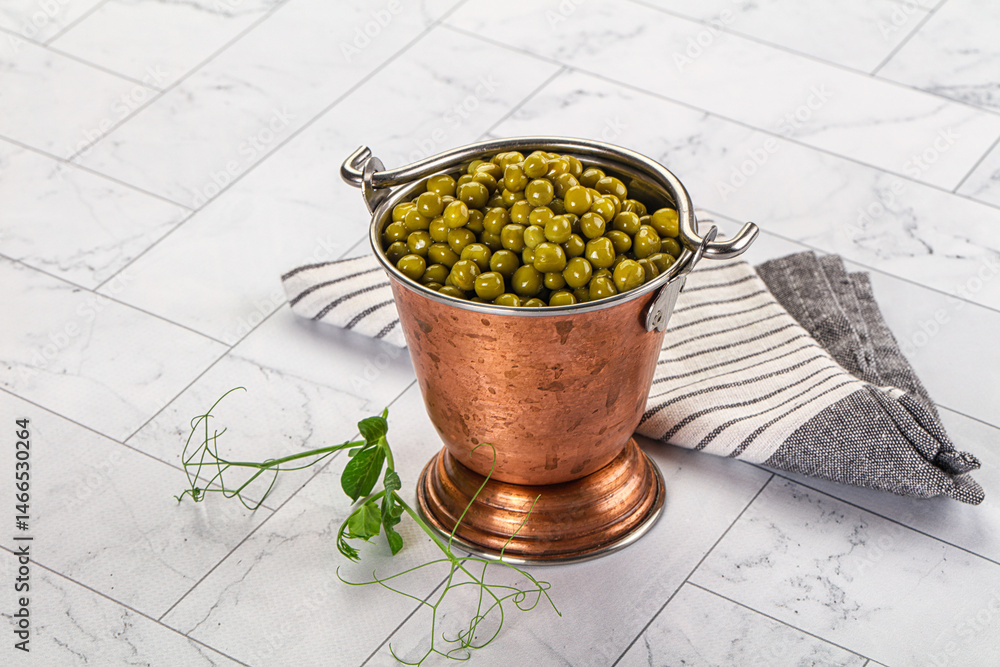 Cannes Fresh green peas in the bowl