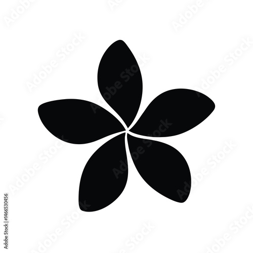 Black and white illustration of plumeria , flower silhouette vector designs.