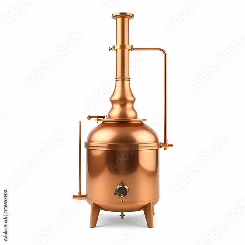 Traditional distiller tank made from copper production of alcohol cognac whiskey Copper