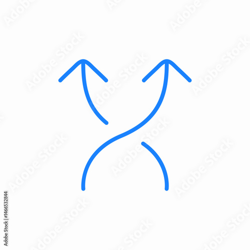 diverging arrow paths icon sign vector