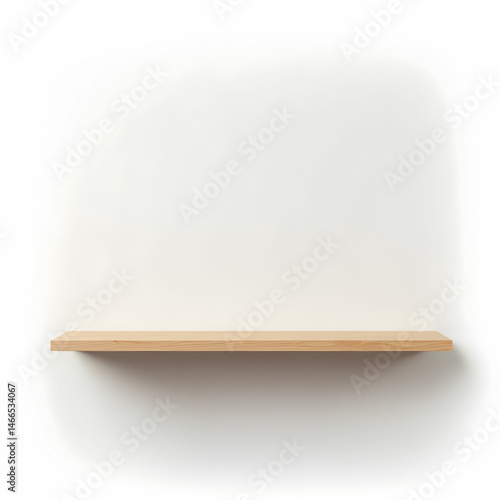 Volume wooden shelf isolated on white background
